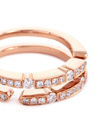 Detail View - Click To Enlarge - LC COLLECTION JEWELLERY - 'Versatile' diamond 18k rose gold two row ring