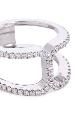 Detail View - Click To Enlarge - LC COLLECTION JEWELLERY - 'Art Deco' diamond 18k white gold cutout ring