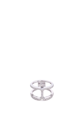 Main View - Click To Enlarge - LC COLLECTION JEWELLERY - 'Art Deco' diamond 18k white gold cutout ring