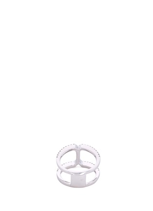 Figure View - Click To Enlarge - LC COLLECTION JEWELLERY - 'Art Deco' diamond 18k white gold cutout ring
