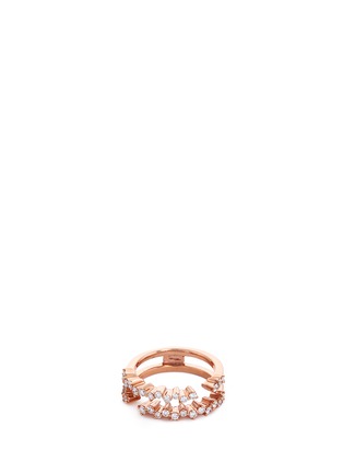 Main View - Click To Enlarge - LC COLLECTION JEWELLERY - 'Versatile' diamond 18k rose gold two row ring
