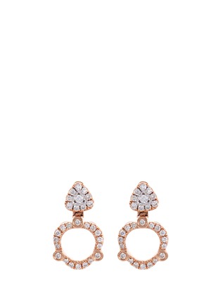 Detail View - Click To Enlarge - LC COLLECTION JEWELLERY - Diamond 18k rose gold detachable geometric jacket earrings