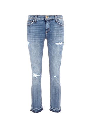 Main View - Click To Enlarge - CURRENT/ELLIOTT - 'The Cropped Straight' letout cuff jeans