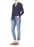 Figure View - Click To Enlarge - CURRENT/ELLIOTT - 'The Cropped Straight' letout cuff jeans