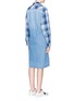 Back View - Click To Enlarge - CURRENT/ELLIOTT - 'The Twist' sleeve tie check plaid denim and chambray dress