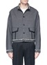 Main View - Click To Enlarge - PRONOUNCE - Frayed stand collar wool suiting jacket
