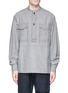 Main View - Click To Enlarge - PRONOUNCE - Stripe reversed canvas half placket shirt