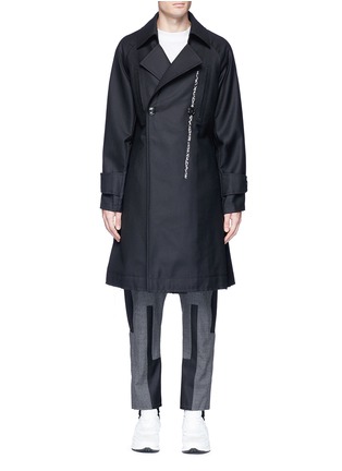 Main View - Click To Enlarge - PRONOUNCE - Abstract stitch wool twill coat