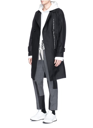 Figure View - Click To Enlarge - PRONOUNCE - Abstract stitch wool twill coat