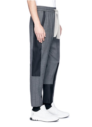 Detail View - Click To Enlarge - PRONOUNCE - Patchwork drawstring suiting jogging pants