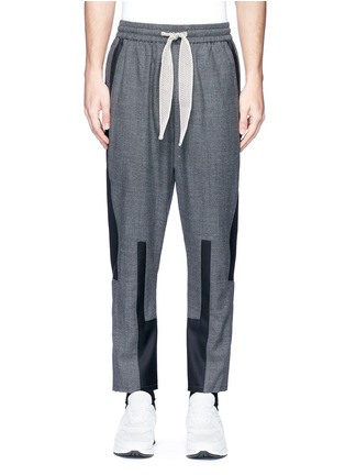 Main View - Click To Enlarge - PRONOUNCE - Patchwork drawstring suiting jogging pants