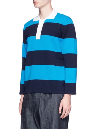 Front View - Click To Enlarge - SUNNEI - Stripe long sleeve knit polo shirt