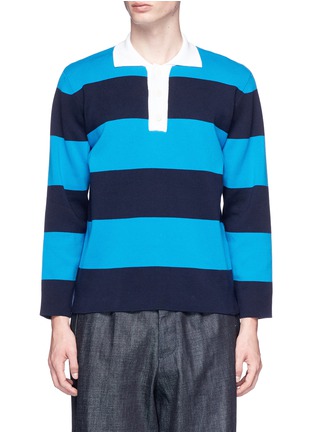 Main View - Click To Enlarge - SUNNEI - Stripe long sleeve knit polo shirt
