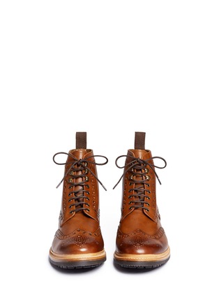 Front View - Click To Enlarge - GRENSON - 'Fred' calfskin leather brogue boots