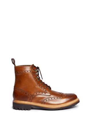Main View - Click To Enlarge - GRENSON - 'Fred' calfskin leather brogue boots