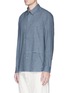 Front View - Click To Enlarge - FFIXXED STUDIOS - Layered cotton gabardine shirt