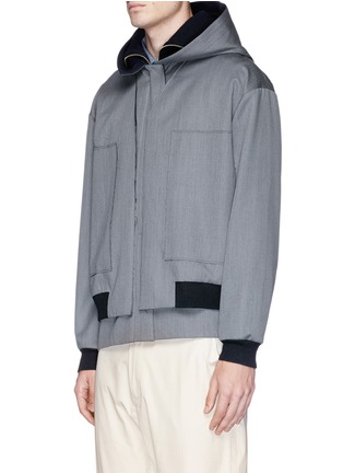 Front View - Click To Enlarge - FFIXXED STUDIOS - Layered wool twill hooded jacket