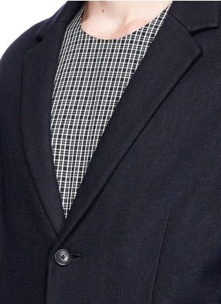 Detail View - Click To Enlarge - FFIXXED STUDIOS - Textured jersey denim patchwork coat