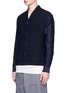 Front View - Click To Enlarge - FFIXXED STUDIOS - Knit front cardigan shirt
