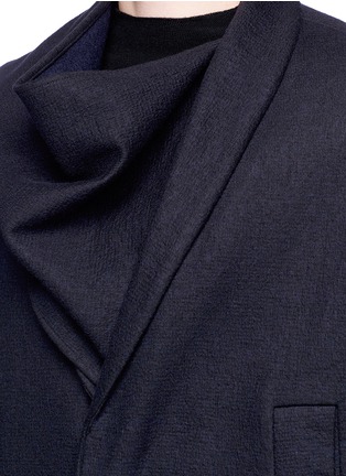 Detail View - Click To Enlarge - FFIXXED STUDIOS - Attached scarf textured jersey soft blazer