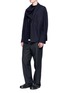 Figure View - Click To Enlarge - FFIXXED STUDIOS - Attached scarf textured jersey soft blazer