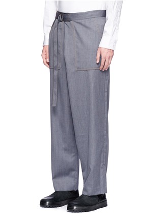 Front View - Click To Enlarge - FFIXXED STUDIOS - Buckle belt wool twill pants