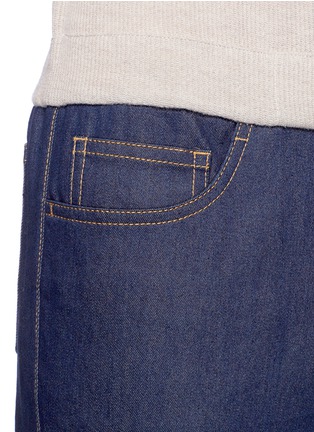 Detail View - Click To Enlarge - FFIXXED STUDIOS - Knit drawstring waist raw jeans