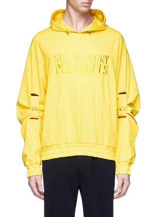 Main View - Click To Enlarge - FENG CHEN WANG - Slogan embroidered hoodie