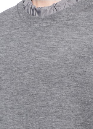 Detail View - Click To Enlarge - FENG CHEN WANG - Drawstring trim wool T-shirt