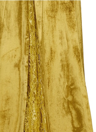 Detail View - Click To Enlarge - GALVAN LONDON - Guipure lace godet velvet gown