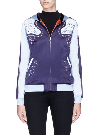 Main View - Click To Enlarge - OPENING CEREMONY - 'Love Stings' reversible embellished silk track jacket