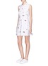 Figure View - Click To Enlarge - OPENING CEREMONY - Detachable collar scorpion embroidered poplin dress