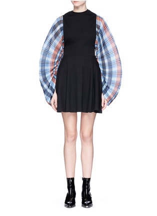 Main View - Click To Enlarge - OPENING CEREMONY - 'Plaid Flare' rib knit dress
