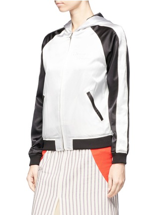 Detail View - Click To Enlarge - OPENING CEREMONY - Reversible silk hooded jacket