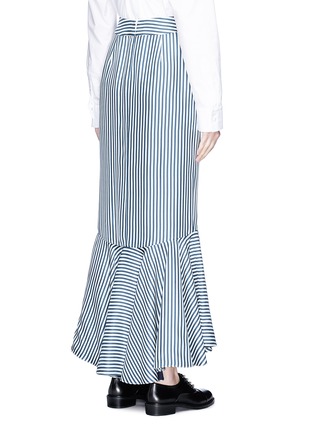 Back View - Click To Enlarge - HELLESSY - 'Daffodil' ruffle stripe silk twill midi skirt