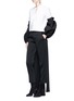 Figure View - Click To Enlarge - HELLESSY - 'Tennant' puff sleeve colourblock tuxedo shirt