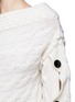 Detail View - Click To Enlarge - HELLESSY - 'Dorian' one-shoulder button sleeve cable knit sweater