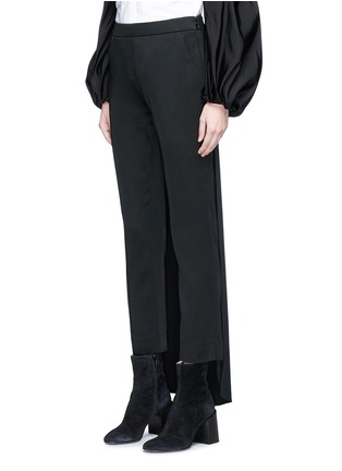 Front View - Click To Enlarge - HELLESSY - 'Palmetto' tuxedo tail satin cigarette pants