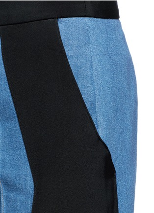 Detail View - Click To Enlarge - HELLESSY - 'Smith' satin sash panel cropped denim pants