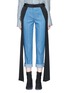Main View - Click To Enlarge - HELLESSY - 'Smith' satin sash panel cropped denim pants