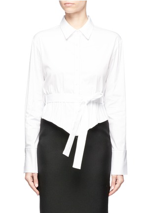 Main View - Click To Enlarge - TOME - Poplin belted corset shirt