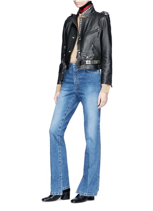 Figure View - Click To Enlarge - TOGA ARCHIVES - Staggered cuff flared denim pants