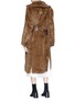 Back View - Click To Enlarge - TOGA ARCHIVES - Beaded fringe belted faux fur long coat