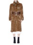 Main View - Click To Enlarge - TOGA ARCHIVES - Beaded fringe belted faux fur long coat