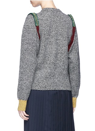 Back View - Click To Enlarge - TOGA ARCHIVES - Embellished shoulder wool blend sweater