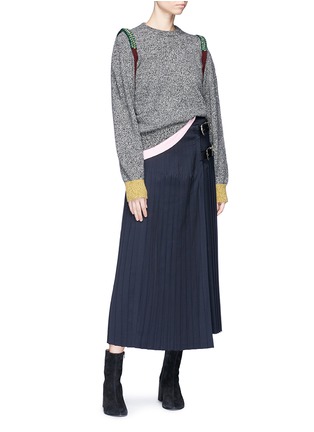Figure View - Click To Enlarge - TOGA ARCHIVES - Embellished shoulder wool blend sweater
