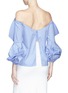 Back View - Click To Enlarge - 73052 - 'Carvan' bow off-shoulder ruffle sleeve top