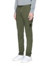 Front View - Click To Enlarge - STONE ISLAND - Garment dye broken twill cargo pants