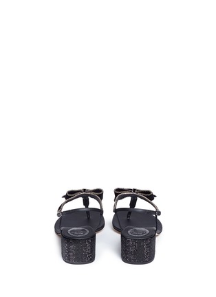 Back View - Click To Enlarge - RENÉ CAOVILLA - Strass pavé velvet bow sandals