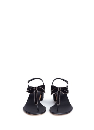 Front View - Click To Enlarge - RENÉ CAOVILLA - Strass pavé velvet bow sandals